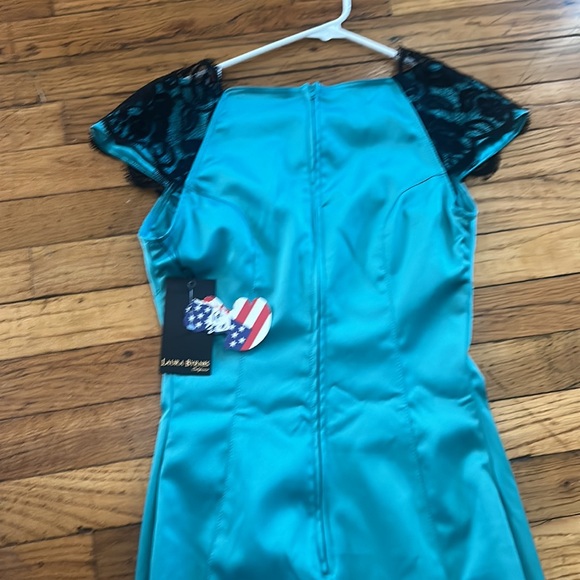 NWT 2014 Pin Up Girl clothing wiggle dress Size Small Teal - Picture 8 of 11